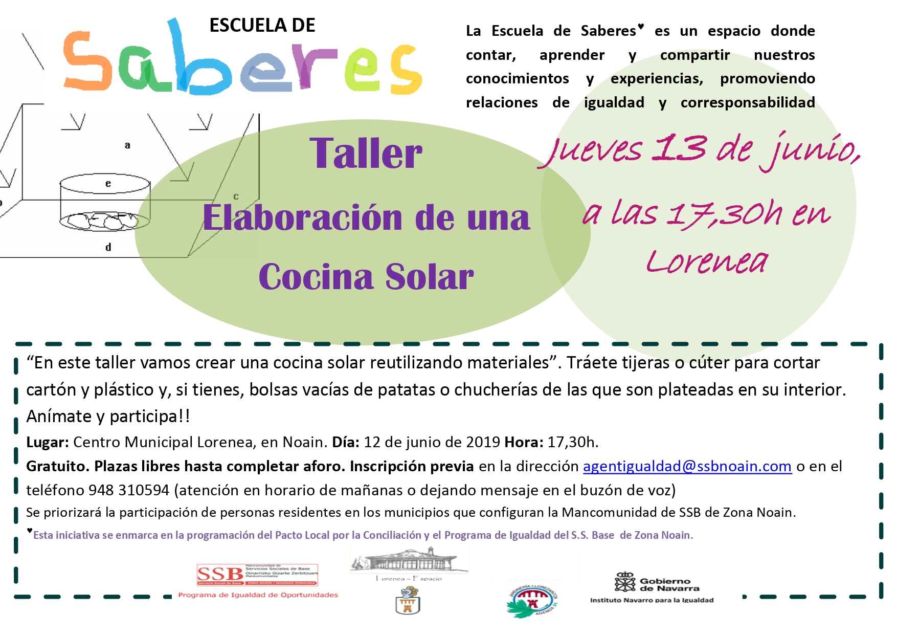 LA ESCUELA DE SABERES ORGANIZA UN TALLER DE ELABORACIÓN DE UNA COCINA SOLAR