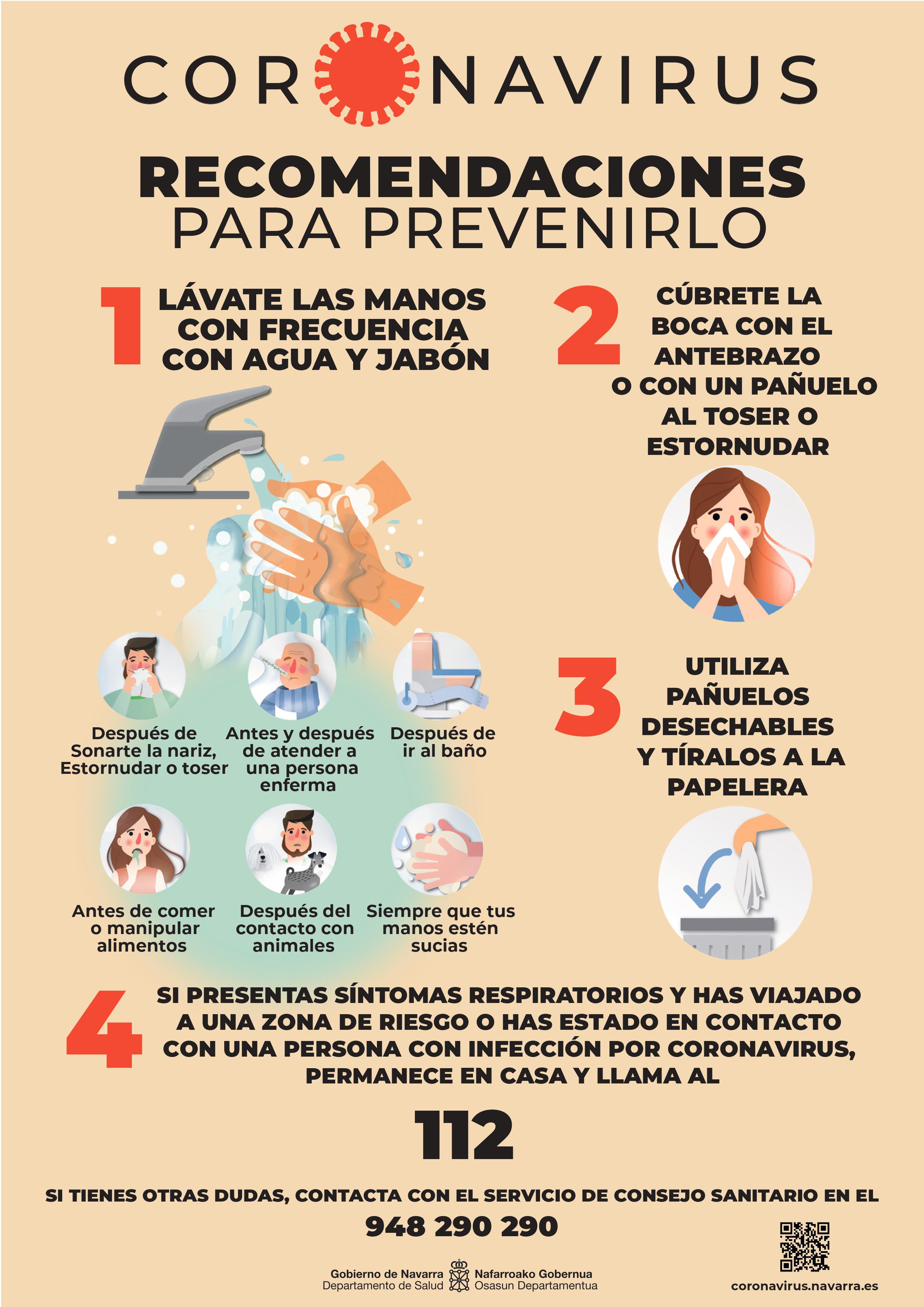 RECOMENDACIONES GENERALES SOBRE EL CORONAVIRUS