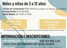 LA MANCOMUNIDAD DE SERVICIOS SOCIALES DE BASE PROYECTA UN CAMPAMENTO URBANO PARA LA SEMANA BLANCA ESCOLAR