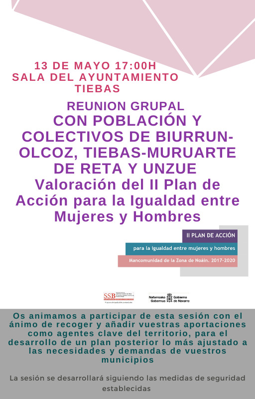 EL AYUNTAMIENTO DE TIEBAS ACOGERÁ LA VALORACIÓN DEL II PLAN DE ACCIÓN PARA LA IGUALDAD ENTRE MUJERES Y HOMBRES EL AYUNTAMIENTO DE TIEBAS ACOGERÁ LA VALORACIÓN DEL II PLAN DE ACCIÓN PARA LA IGUALDAD ENTRE MUJERES Y HOMBRES