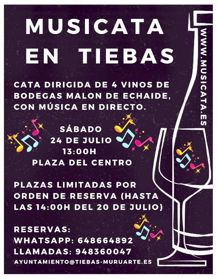 SESIÓN DE MÚSICA Y VINOS EN TIEBAS EL SÁBADO 24 DE JULIO SESIÓN DE MÚSICA Y VINOS EN TIEBAS EL SÁBADO 24 DE JULIO