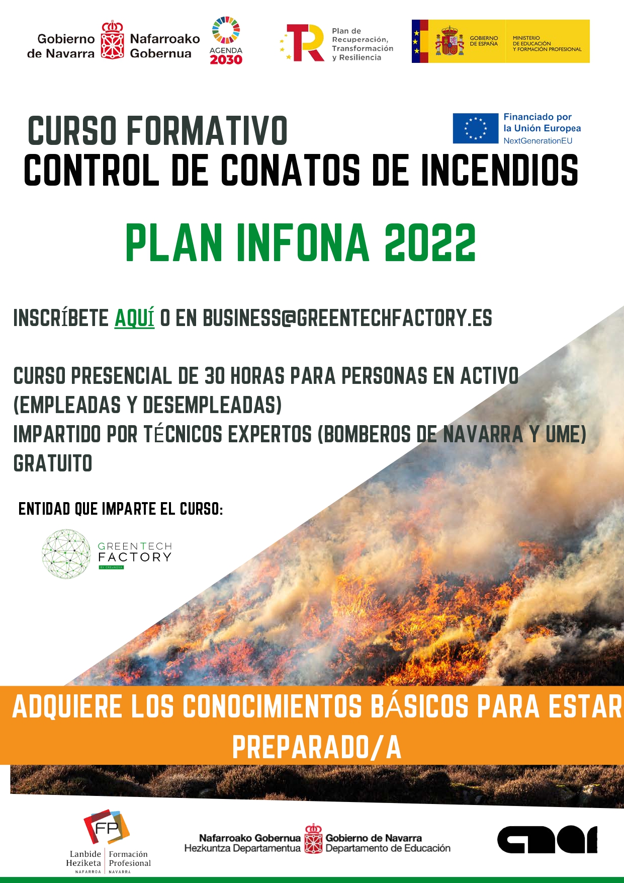 EL CURSO ‘CONTROL DE CONATOS DE INCENDIOS’ YA TIENE UBICACIONES Y HORARIOS