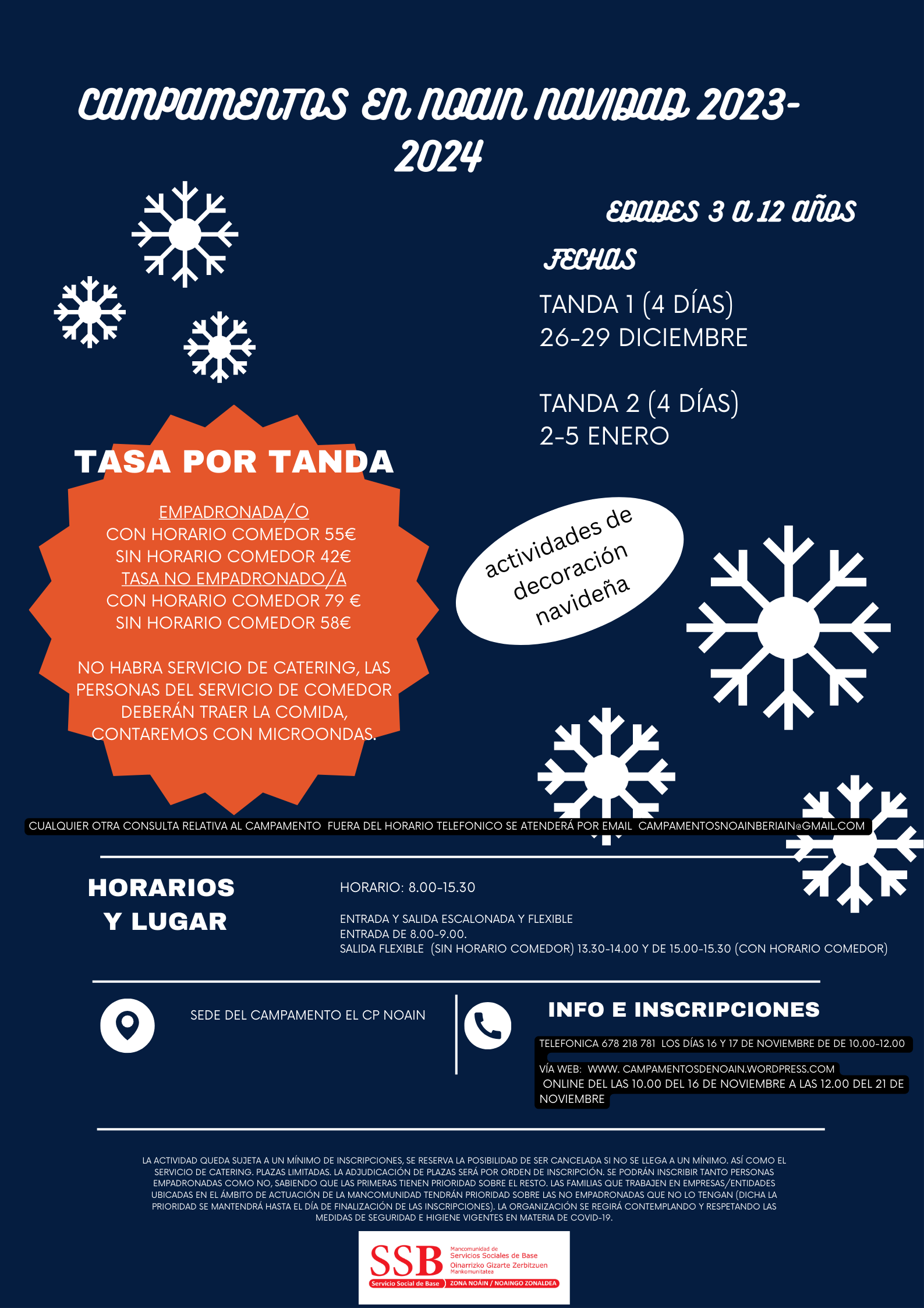 EL PLAZO DE MATRÍCULA DE LOS CAMPAMENTOS URBANOS DE NAVIDAD FINALIZA EL 23 DE NOVIEMBRE EL PLAZO DE MATRÍCULA DE LOS CAMPAMENTOS URBANOS DE NAVIDAD FINALIZA EL 23 DE NOVIEMBRE