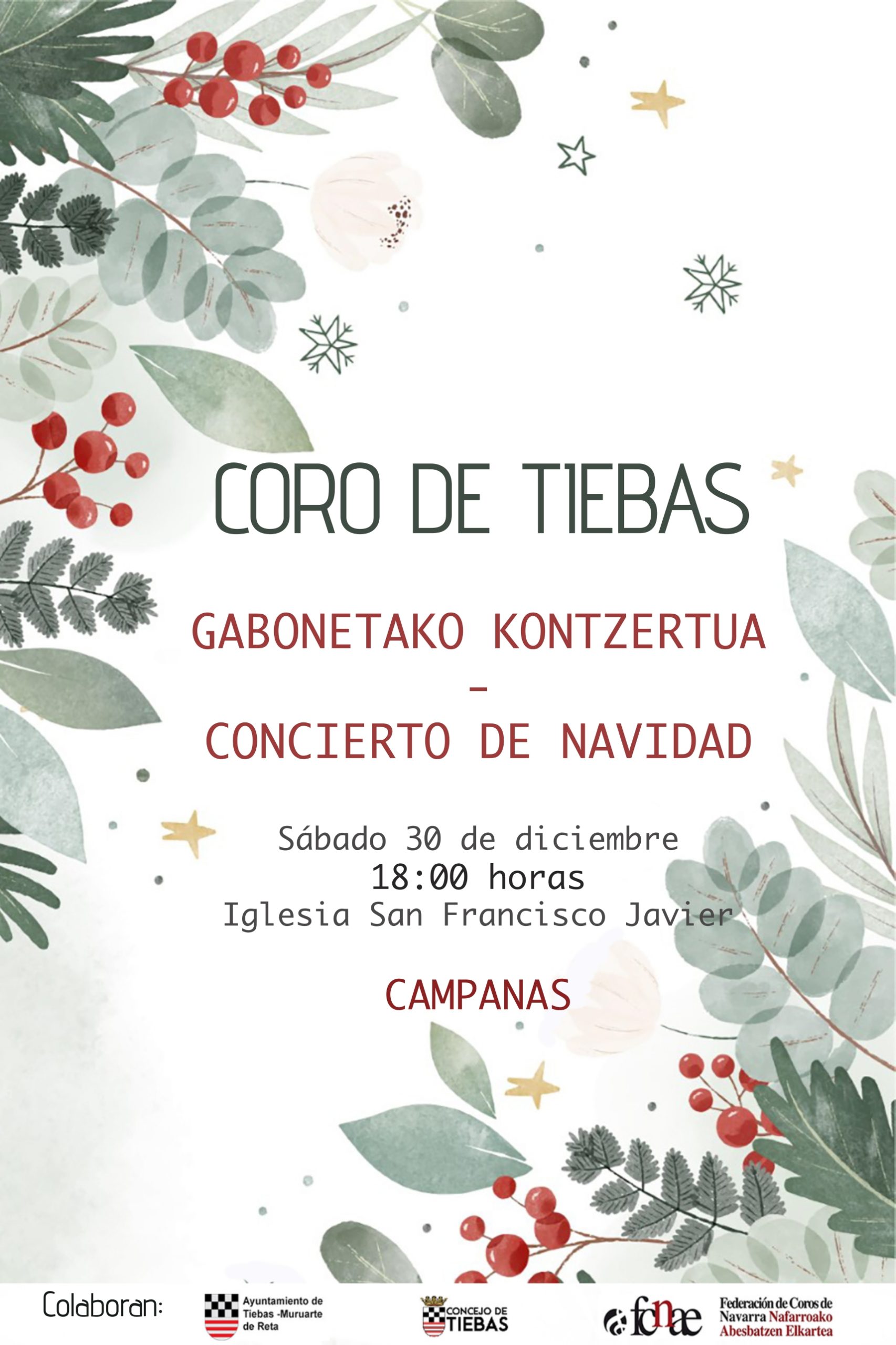 EL CORO DE TIEBAS OFRECERÁ UN CONCIERTO DE NAVIDAD EL SÁBADO 30 DE DICIEMBRE