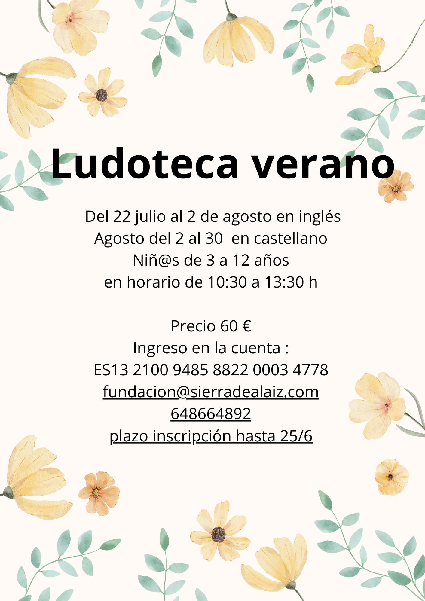 ABIERTO EL PLAZO DE INSCRIPCIÓN PARA LA LUDOTECA DE VERANO ABIERTO EL PLAZO DE INSCRIPCIÓN PARA LA LUDOTECA DE VERANO