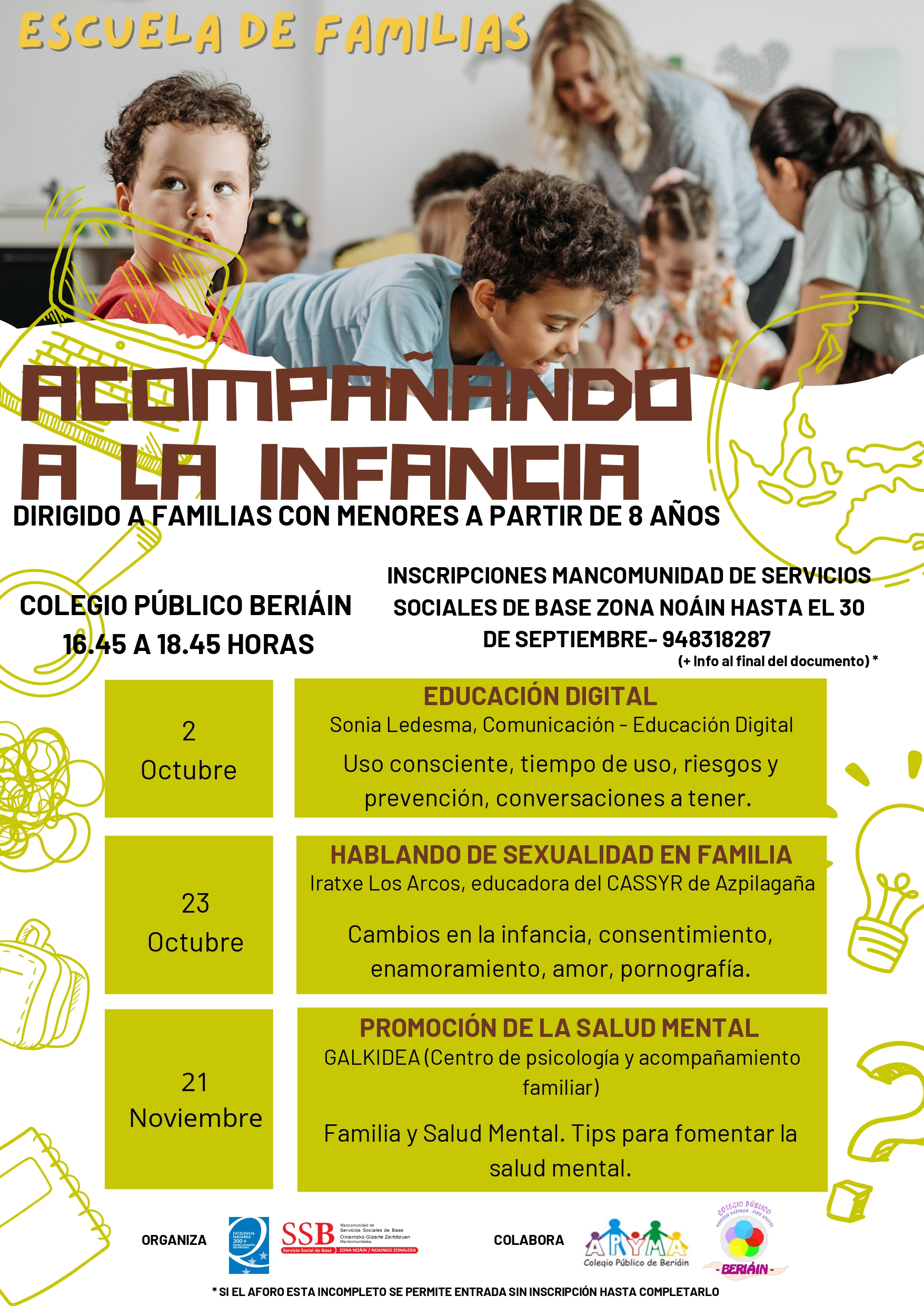 EL COLEGIO PÚBLICO DE BERIAIN ACOGE UNA ESCUELA DE FAMILIAS PARA ACOMPAÑAR A LA INFANCIA