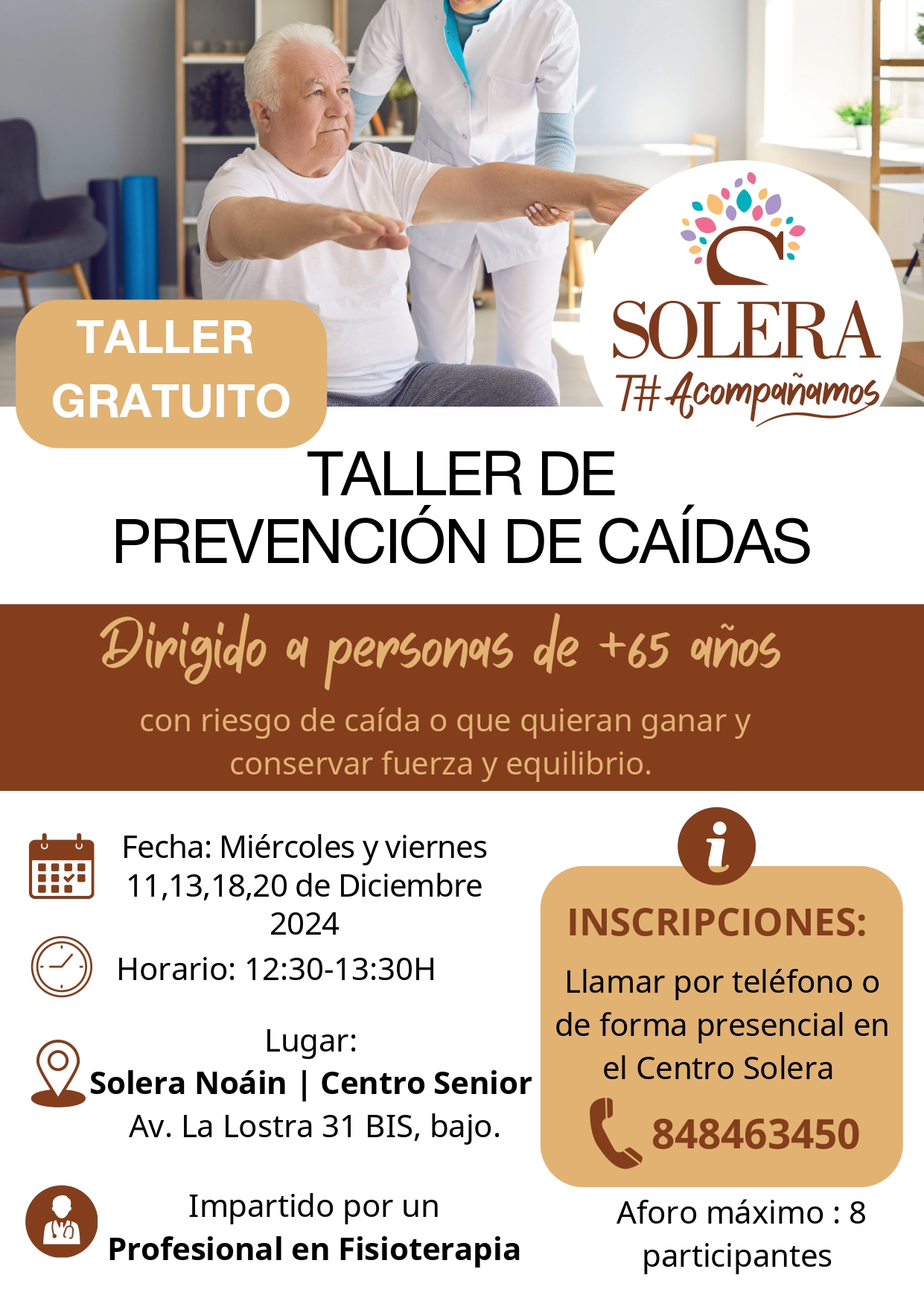 TALLER DE PREVENCIÓN DE CAÍDAS PARA PERSONAS MAYORES DE 65 AÑOS TALLER DE PREVENCIÓN DE CAÍDAS PARA PERSONAS MAYORES DE 65 AÑOS