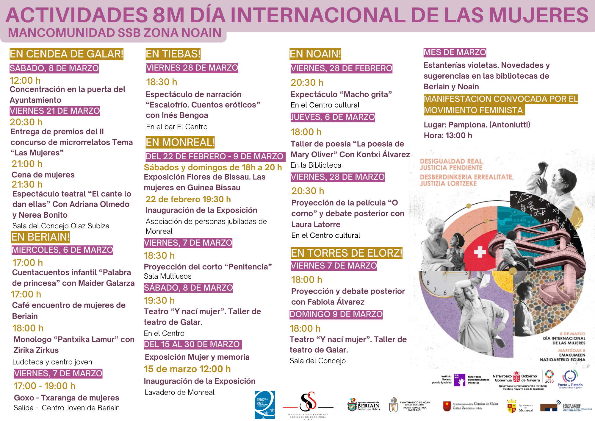 ACTIVIDADES EN TORNO AL 8 DE MARZO, DÍA INTERNACIONAL DE LAS MUJERES ACTIVIDADES EN TORNO AL 8 DE MARZO, DÍA INTERNACIONAL DE LAS MUJERES