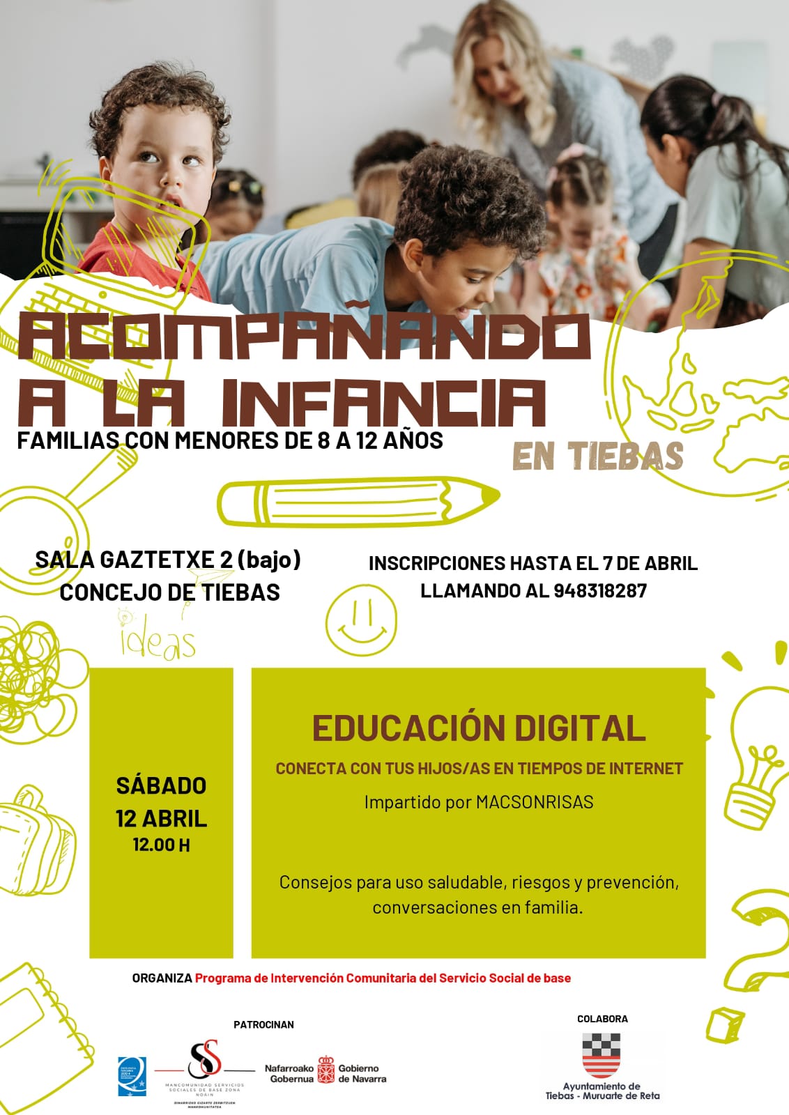 SESIÓN ‘ACOMPAÑANDO A LA INFANCIA’ EL SÁBADO 12 DE ABRIL EN TIEBAS