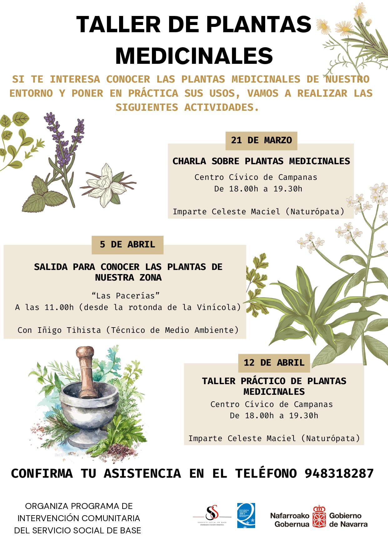 ABIERTO EL PLAZO DE INSCRIPCIÓN PARA EL TALLER DE PLANTAS MEDICINALES
