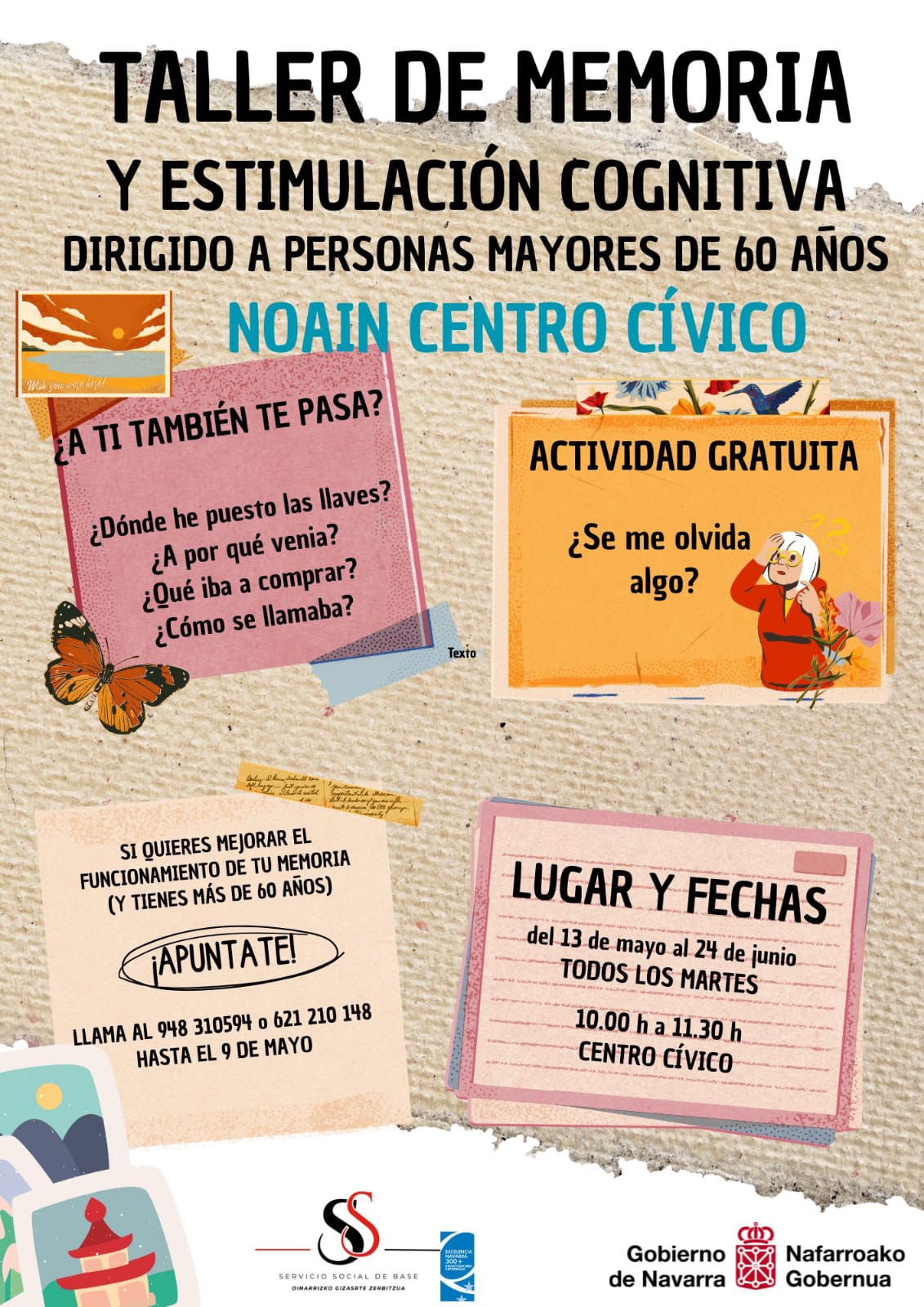TALLER DE MEMORIA Y ESTIMULACIÓN COGNITIVA PARA MAYORES DE 60 AÑOS TALLER DE MEMORIA Y ESTIMULACIÓN COGNITIVA PARA MAYORES DE 60 AÑOS