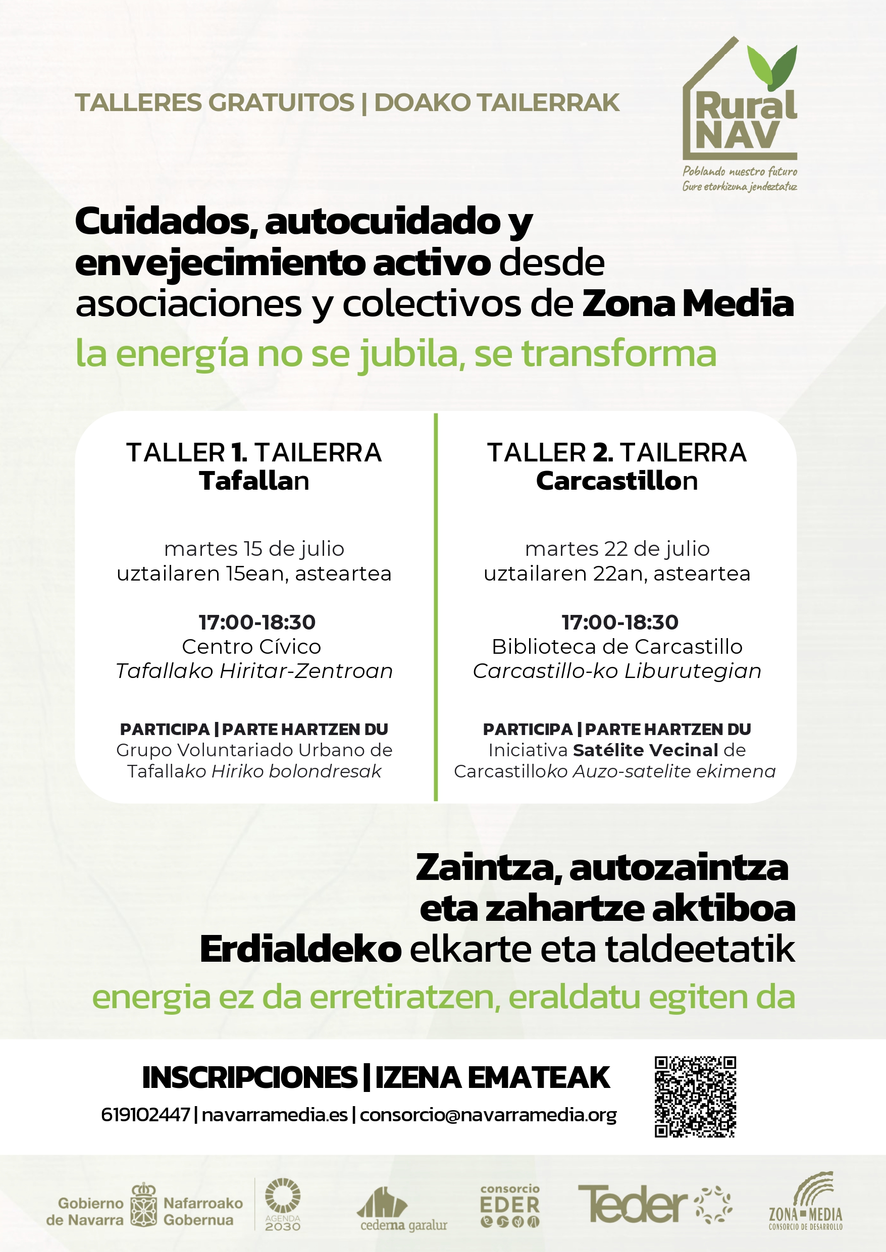 EL CONSORCIO DE LA ZONA MEDIA OFERTA TALLERES GRATUITOS SOBRE CUIDADOS Y ENVEJECIMIENTO ACTIVO EL CONSORCIO DE LA ZONA MEDIA OFERTA TALLERES GRATUITOS SOBRE CUIDADOS Y ENVEJECIMIENTO ACTIVO