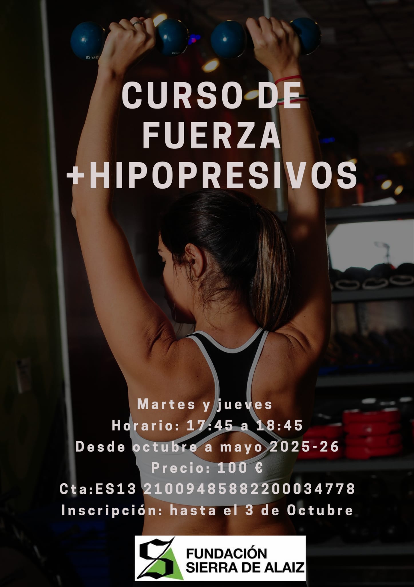 LA FUNDACIÓN SIERRA DE ALAIZ OFERTA CURSOS DE FUERZA E HIPOPRESIVOS, COCINA Y MARCHA NÓRDICA