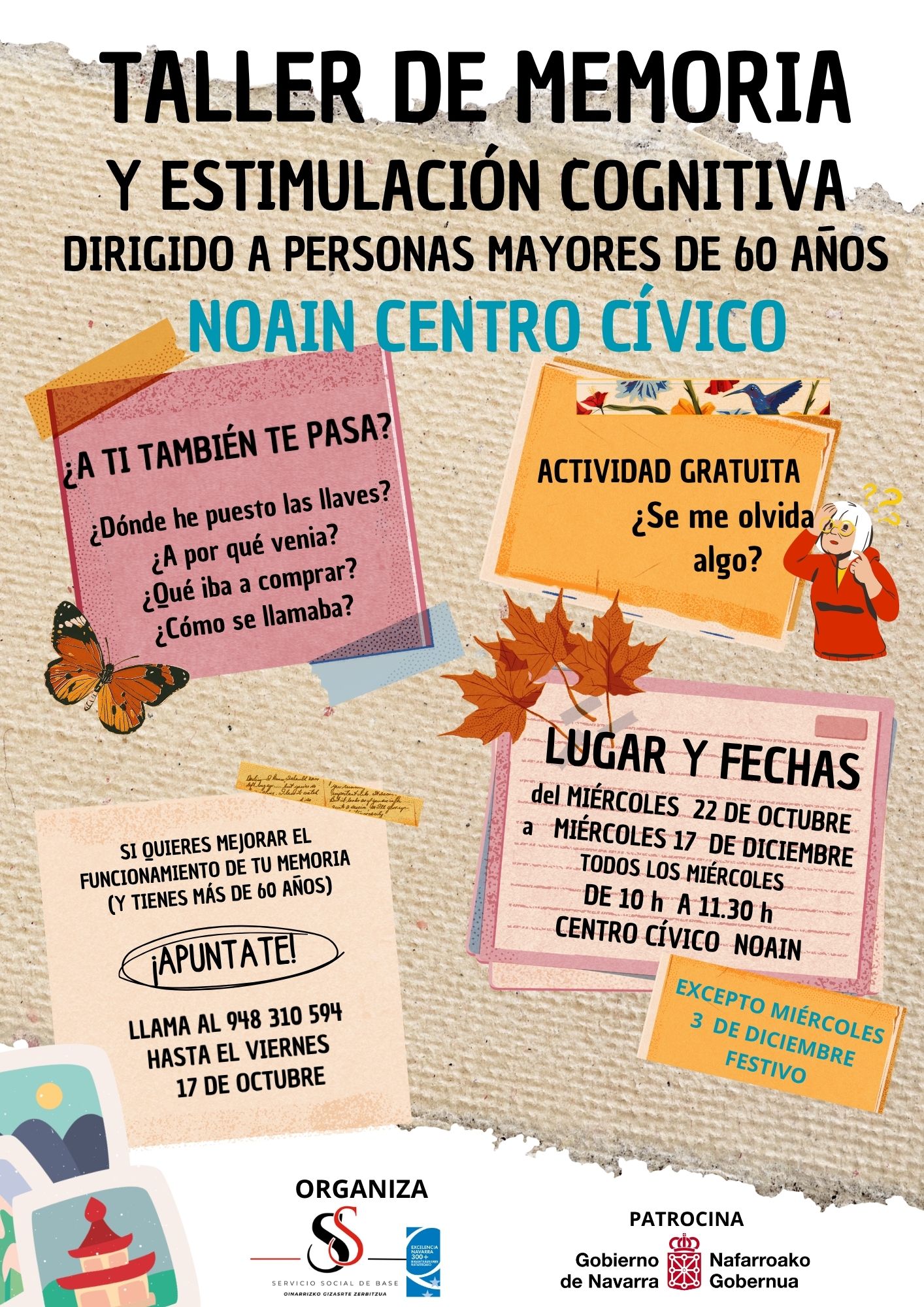 TALLER DE MEMORIA Y ESTIMULACIÓN COGNITIVA PARA MAYORES DE 60 AÑOS