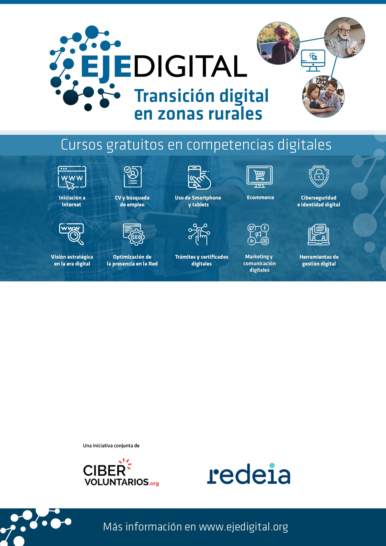 CIBERVOLUNTARIOS Y REDEIA OFRECEN CURSOS GRATUITOS EN COMPETENCIAS DIGITALES