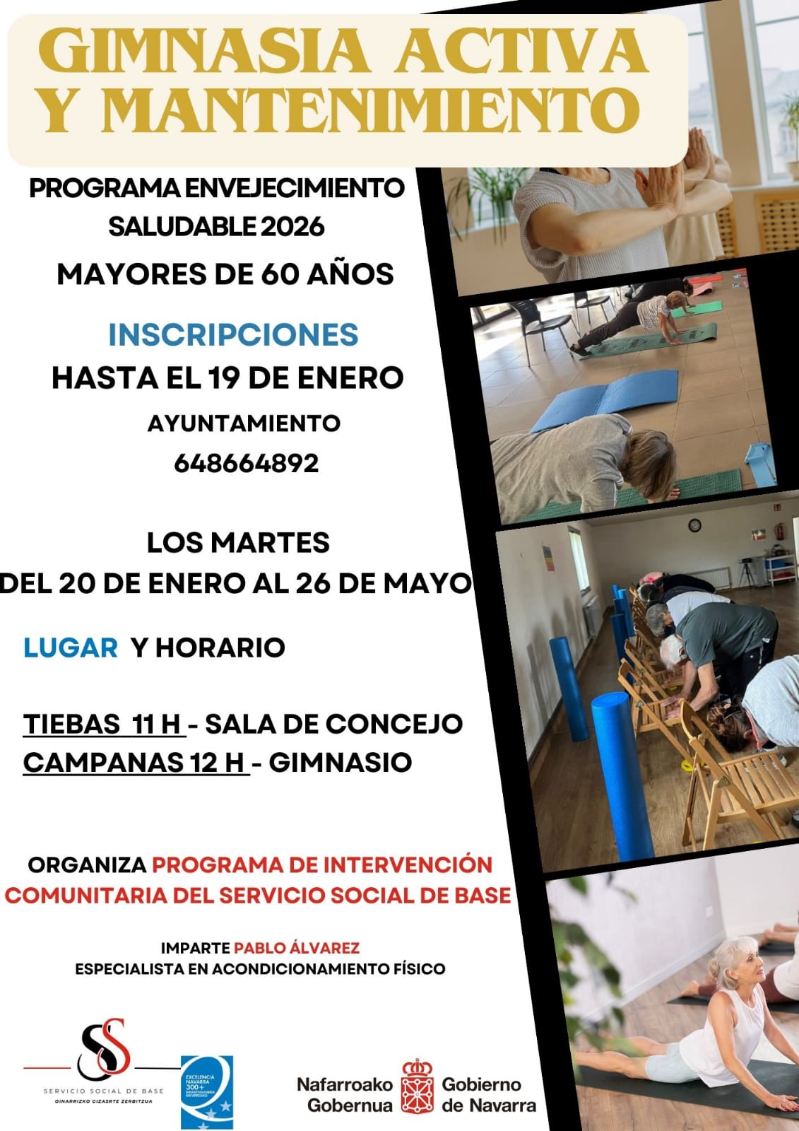 GIMNASIA ACTIVA Y MANTENIMIENTO PARA MAYORES DE 60 AÑOS