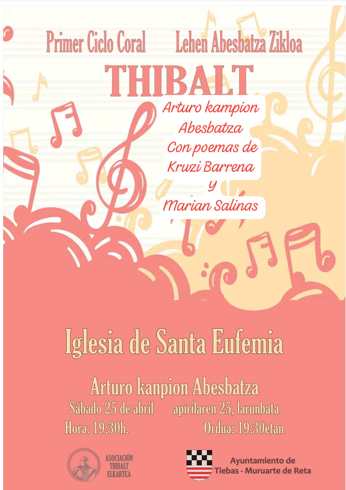 PRIMER CICLO CLORAL THIBALT ESTE SÁBADO EN LA IGLESIA DE SANTA EUFEMIA